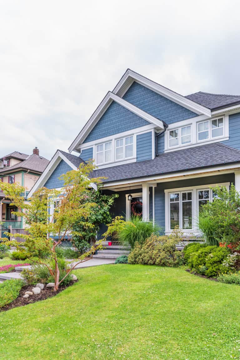 front of home in neighborhood